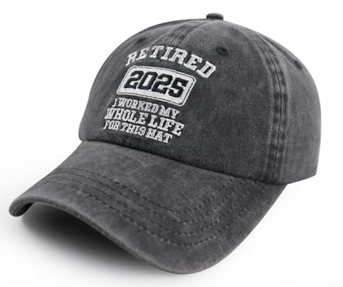 Image of Retired 2025 2026 I Worked My Whole Life for This Hat for Men Women, Adjustable Embroidered Retirement Baseball Cap