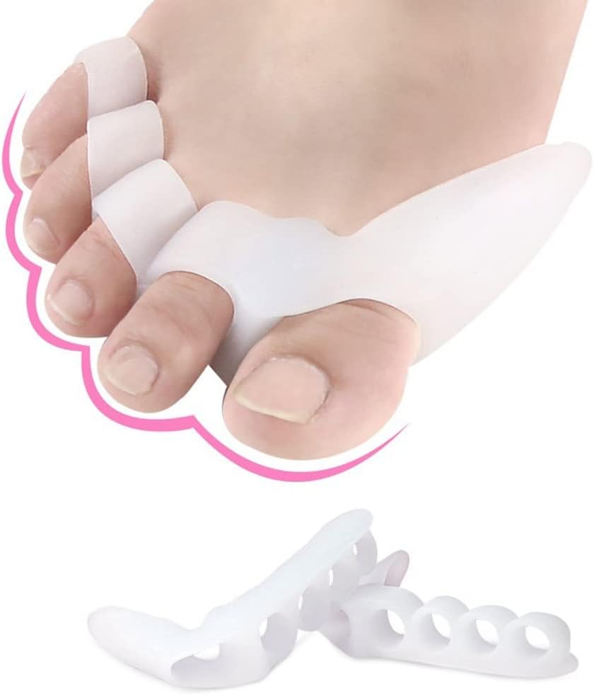 DEAVER Toe Separators and Straightener, Gel Bunion Stretchers Hammer Toe Corrector Protector, Hallux Valgus Aid Splint for Pain Relief from Tired Achy Feet