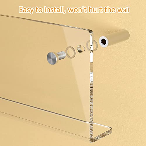 Revistero acrílico de pared naranja translúcido pack de 2 estantes de 80cm robustos 5