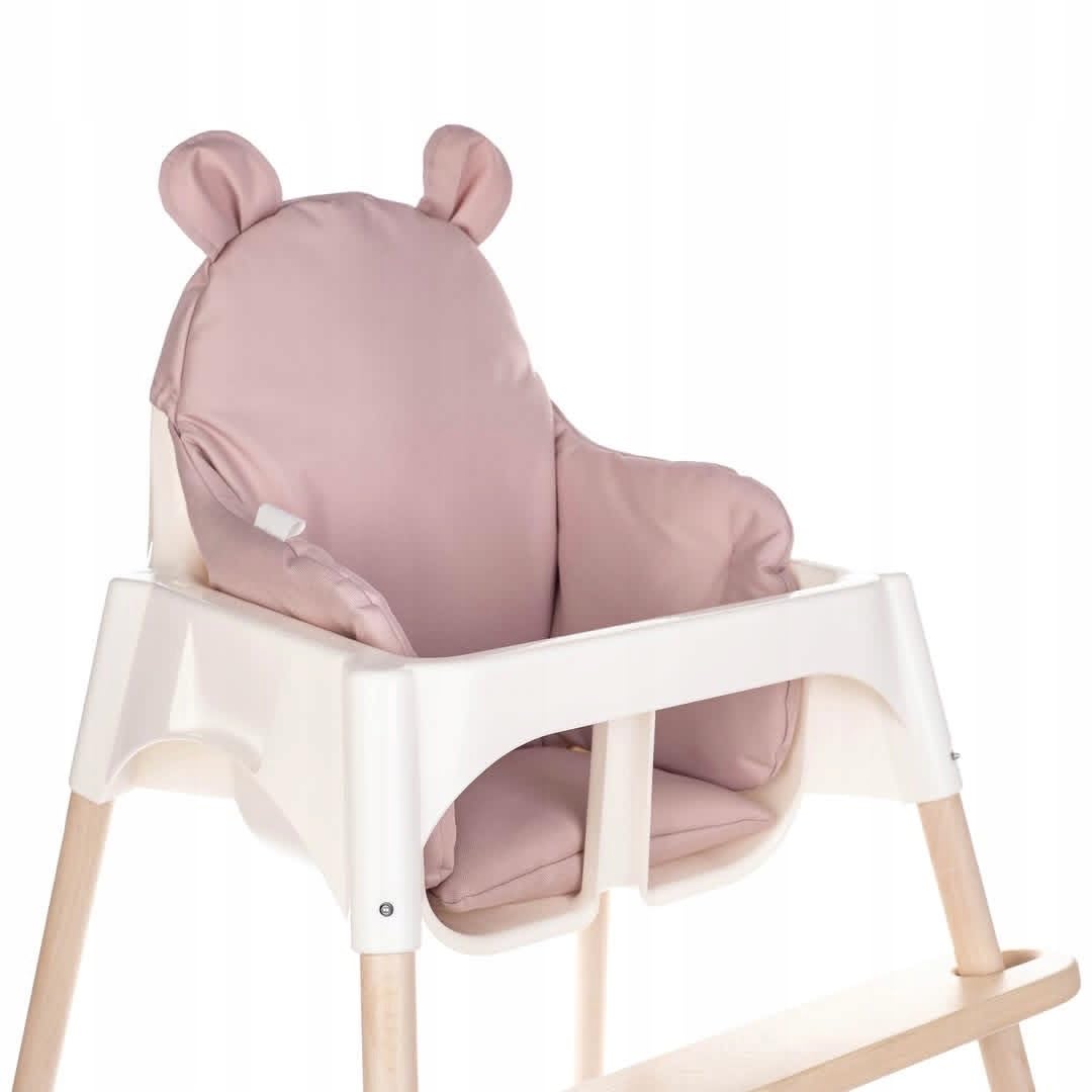 Sitzkissen kompatibel mit Ikea Antilop Hochstuhl – Hochstuhl Sitzbezug – Stuhlkissen für Kleinkinder – Handmade Baby Kissen - antiallergisch – Handgefertigt – Teddy - Rosa