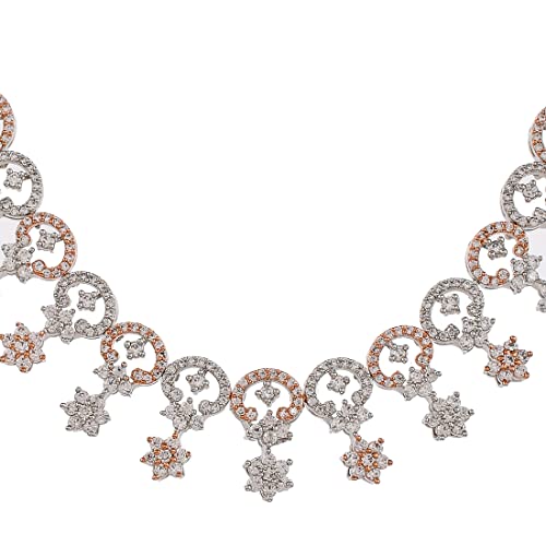 CZ Silver Plated Star Necklace Set