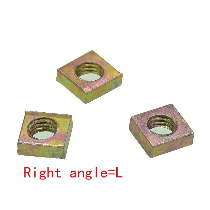 50PCS Square Thin Nuts M3 M4 M5 M6 Carbon Steel Color Zinc Thin Block Quadrangle Block Thin Square Nut DIN562 (Size : M6-10-3mm L (50pcs))