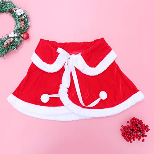 KESYOO Natal Papai Noel Xale Vermelho Natal Inverno Capa Mulheres Meninas Clima Frio Ombro Capa Feri