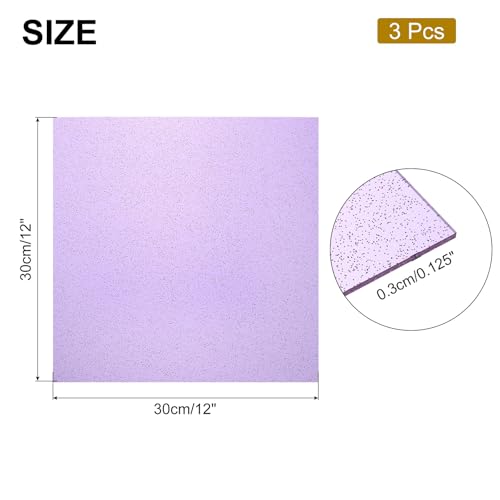 Image of MECCANIXITY 3Pcs Purple Glitter Acrylic Sheets 1 /8 inch Thickness 12 inch x 12 inch Glossy PMMA Fluorescent Plastic Sheets Extruded Translucent Blanks for DIY Art Crafting Laser Cutting & Engraving