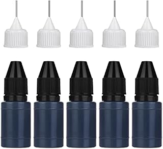 Vicloon Roller Stamp Ink, 5Pcs Refill Inks for Wide Rolling Security Stamp Identity Theft Stamp Ink Refills 5 Pcs Needle Tips