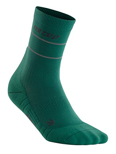 CEP reflective mid-cut socks, green, women IV