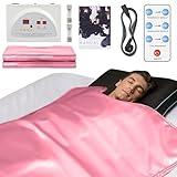 H HUKOER Sauna Blanket Oxford Zone Controller Digital Heat Sauna Blanket (Pink)