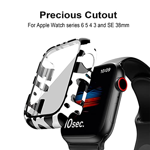 ULITIQ Compatible with Apple Watch Case 45mm Series 9 / Series 8 / Series 7 45mm, Cow Print Case with Tempered Glass Screen Protector, Bubble-Free Hard Case Cover for iWatch 9 8 7 Accessories Black by ULITIQ - Used condition - Image 2