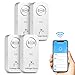 Produktbild WiFi Wassermelder Wasseralarm(2,4 G WiFi), 90 dB Wassersensor Alarm und App Alarm, Wassermelder WLAN für Rohre, Schlafzimmer, Küche, Badezimmer, Keller (4er-Pack)