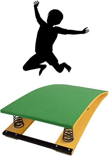 Trampolín portátil Trampolín de madera de fieltro con resorte engrosado incorporado, color verde, con pedal de resorte, ideal for el hogar, escuelas, gimnasios y centros de entrenamiento deportivo.(Tw