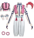 MANMICOS Disfraz de cosplay para hombre, chaleco rosa y peluca, traje de fiesta (XX-S)