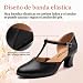 Imagen de RUYBOZRY Zapatos de Baile de Salón Mujer Profesional Cerrados Salsa Bachata Tango Zapatos Baile 6cm Tacón Negro EU 38