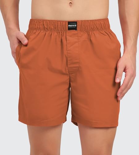 Image of Freecultr Cotton Boxer Shorts for Men Dual Pockets Moisture Wicking Microfibre | Regular Fit | Breathable & Comfortable Half Short Pants Ultrasoft Waistband