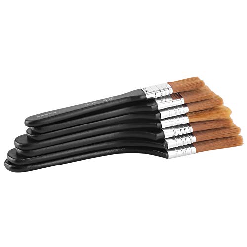 7pcs Lightweight Wooden Handle Flat Paint Brushes Set for Oil Painting Acrylic Painting. 8cm. Handle. Wooden. and. 6. clean. comfortable. nylon. 2. brush. with. color. 4. of.