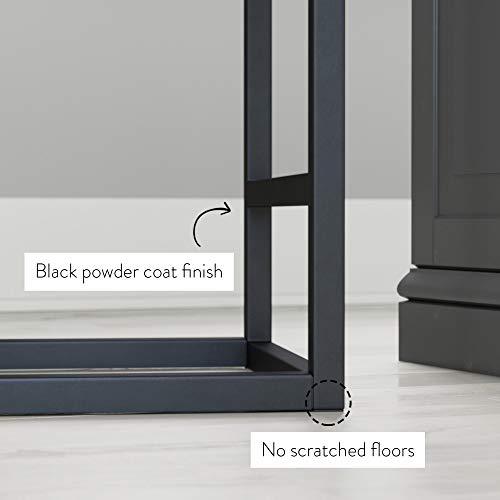 Nathan James Nelson Backless Pub-Height Kitchen Counter Bar Stool With Faux Leather Cushion And Metal Base, 24", Gray/Black #TOP4