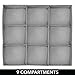 mDesign Soft Fabric 9 Section Dresser Drawer and Closet Storage Organizer for Child/Kids Room, Nursery, Playroom - Divided Large Organizer Bin - Herringbone Print with Solid Trim - Gray