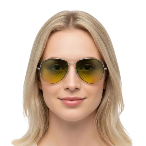 Xasbseulk Gafas de visión nocturna - Gafas de seguridad amarillas con polarizadas y ergonómicas | Para faros con corte de deslumbramiento para conducción nocturna, para conductores de hombre y mujer