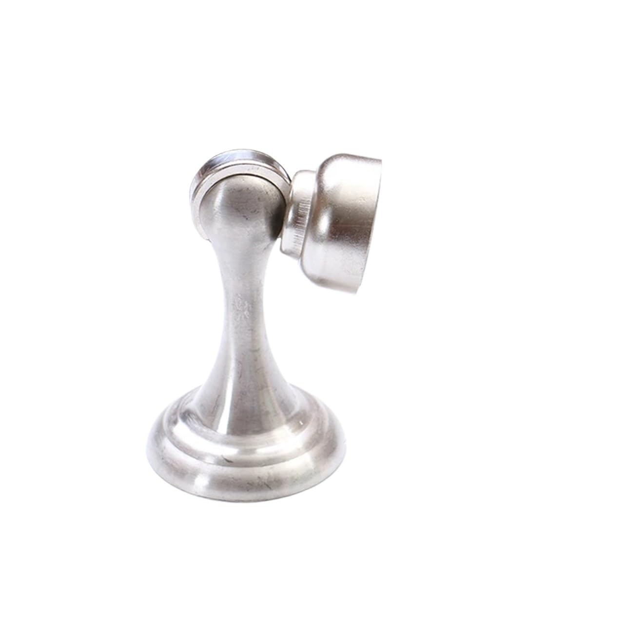 Tope de puerta magnético plateado acero inoxidable, soporte tapón, accesorio suelo con tornillos for dormitorio, hogar familiar, Etc., 4 Uds para Puertas de Madera(White)