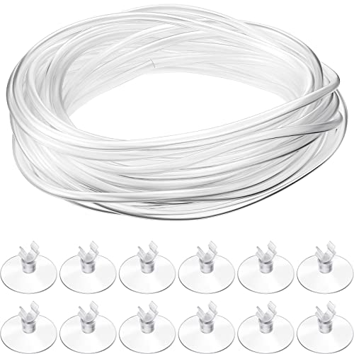 Boao 32.8ft Aquarium CO2 Tubing 5/16" with 12 Suction Cups