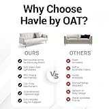 OAT Home Hayle 3 Seater Sofa Bed Modern Upholstered Click Clack Natural/Charcoal Grey (Natural) - Image 9