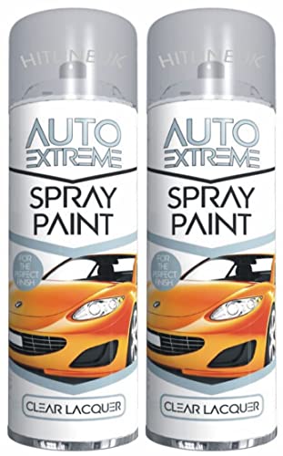 2 x 250ml Clear Lacquer Spray Paint Cans All Purpose Diy Spray Paint clear coat spray paint