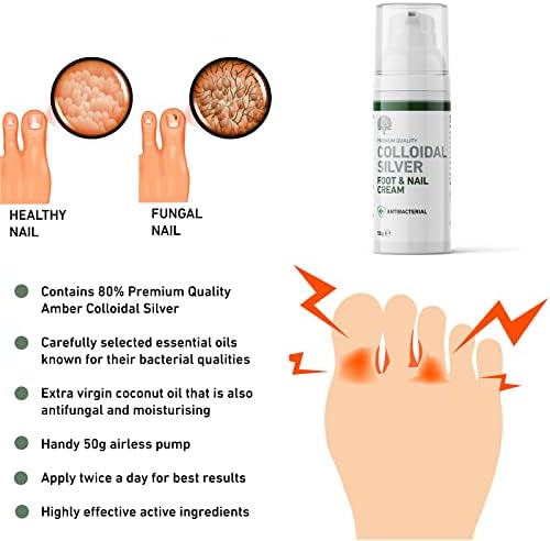 Nature's Greatest Secret All Natural Antibacterial Colloidal Silver Foot & Nail Cream 50g