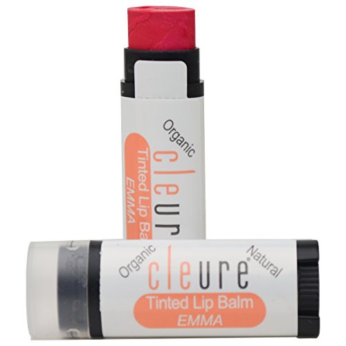 Cleure Tinted Vegan Lip Balm - Organic, Paraben Free, Flavor Free, & Petrolatum Free Lip Tint Stick & Hydrating Lip Butter - Emma (.15 oz, 1 tube)