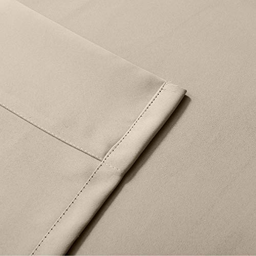 Flame Retardant Blackout Curtain with Antique Bronze Grommet Eyelet Beige 66W x 90L Inch Thermal Insulated Fire Resistant Panel - Image 5