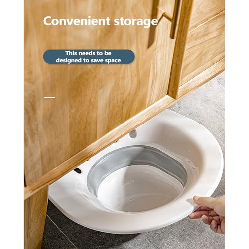 Sitz Bath, Sitz Bath for Hemorrhoids - Sitz Bath for Toilet Seat - Sitz Bath for Postpartum Care, Sits Bath Kit for Women, Collapsible, Wider Seating Area, Deeper Bowl,Pink