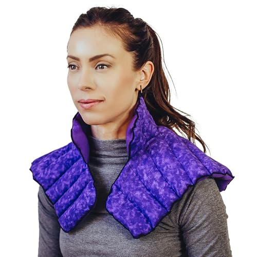 MyCare Weighted Microwavable Neck and Shoulder Wrap – Moist Heat Pack for Stiffness, Arthritis, Bursitis, Pain Relief & Relaxation – Natural Home Remedy