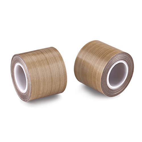Image of PTFE Coated Fiberglass Telfon Tape,high Temperature Tape;Drying Mechanical Conveyor Belt; Welding Sealing Tape; -196℃ - +300℃ (Brown, 25mm x 12yards x 0.18mm)