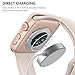 Misxi 2 Pack Tempered Glass Case Compatible for Apple Watch Series 11 (2025) Series 10 42mm, Hard PC Screen Protector Overall Protection Scratch-Resistant Cover for iWatch, 1 Rose Gold + 1 Transparent