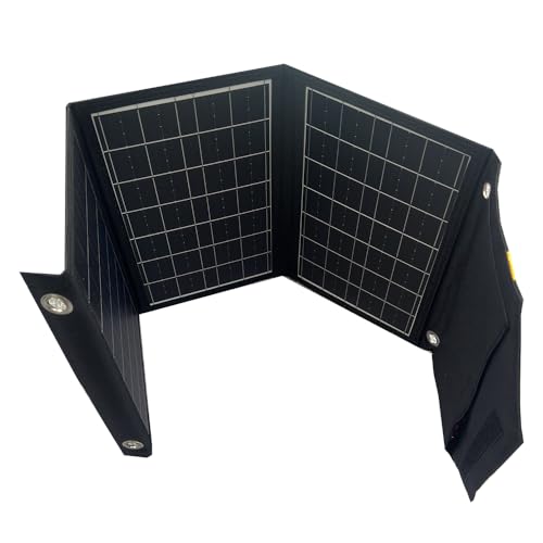 Cargador solar plegable 45W ideal para acampadas y rutas de senderismo