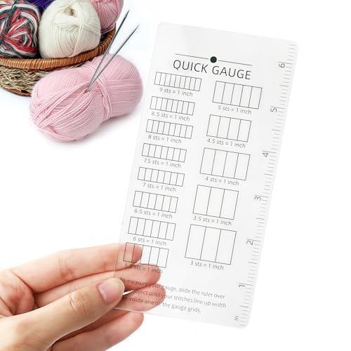 Quick Gauge Ruler for Knitting and Crochet - No Counting Needed Effortless Stitch Measurement Tool with Grid Design for Sewing Knitting & Crochet (1 Piece)