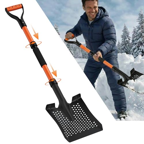 Snow Shovel 42'' Heavy Duty Square Spade with Ergonomic D-Handle,