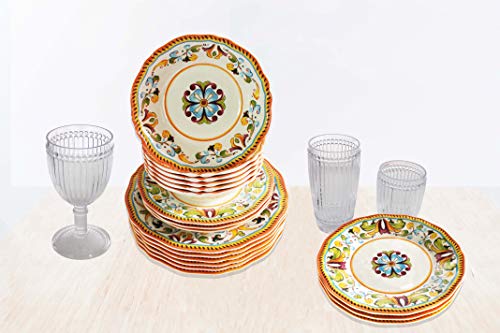 Le Cadeaux 18 Piece Luxury Melamine Dinnerware Set, Service For 6 (Toscana) #TOP4