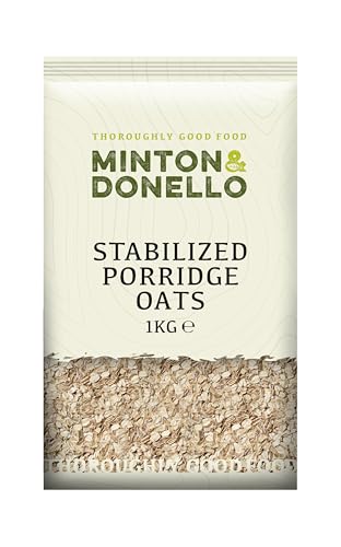 Minton & Donello 1Kg Stabilized Porridge Oats - Heat-Treated for Long Shelf Life, Rich in Fibre & Beta-Glucan