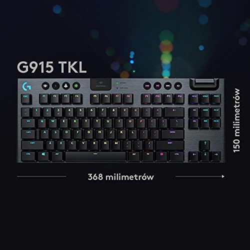 Logitech G G915 Tkl Lightspeed Wireless 920-009503 Klawiatura, Czarny, 368 x 150 x 22 mm