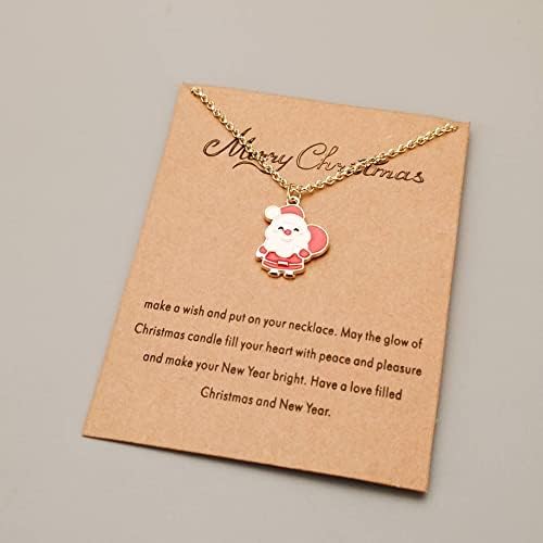 ShiQiao Spl Christmas Gifts for Girls Christmas Santa Claus Pendant Necklace for Women Xmas Gift for Daughter Friends Xmas Presents With Gift Card - Image 3