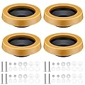 Marsui 60 Pcs Toilet Wax Ring Kit Include Retainer Washers and Thick Flange Closet Bolts Bolt Cap Fits 3" and 4" Waste Lines for Toilet Gas Odor Watertight Sealing(Regular Version,1 Inch)