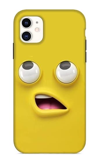Goyanka Ecom Weird Face Back Cover for Apple iPhone 11 (Poly Carbonate | Yellow)