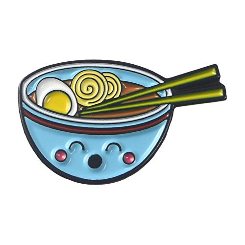 Image of Set of 2 Ramen Nood Enamel Pins for Bags, Jackets, Hats & Tops - Ramen Fashion Accessory Japanese Foods Tonkotsu Ramen Brooches