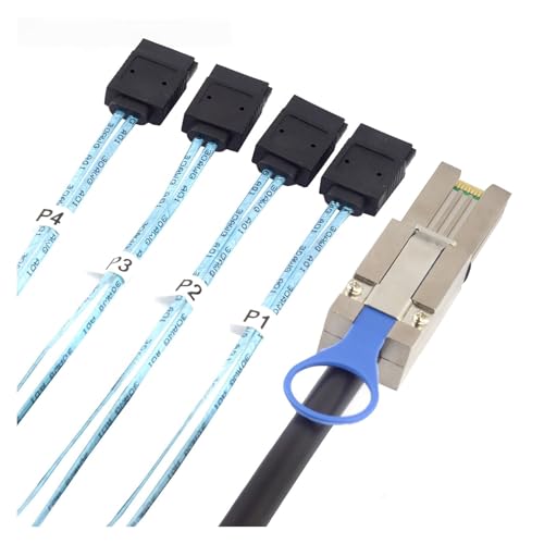 Cable Mini SAS 26Pin HD SFF-8088 a 4 SATA 7Pin 0.5 m miniatura 6