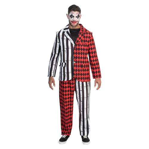 Costume de clown d'horreur veste pantalon déguisement adulte Halloween carnaval