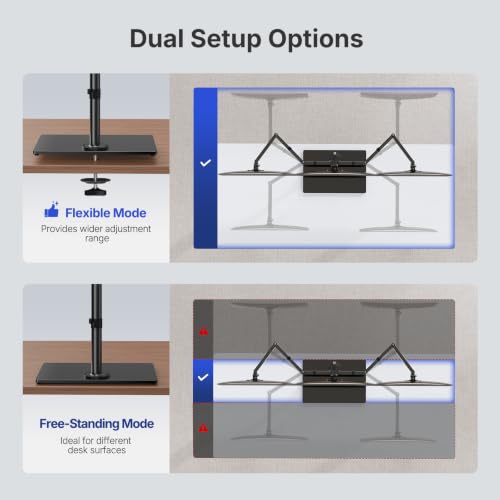 Image of HUANUO Free Standing Triple Monitor Mount for 13-27 Inch Screens