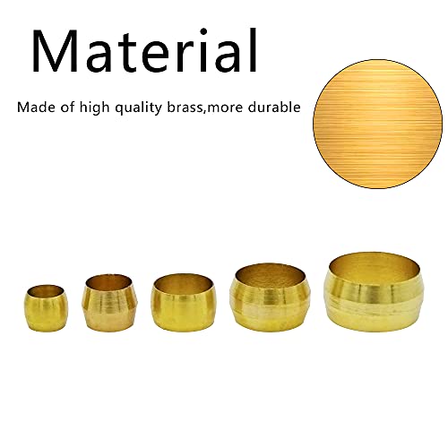Xmuctech 200Pcs Brass Compression Fitting Ferrule Sleeve thumb #3