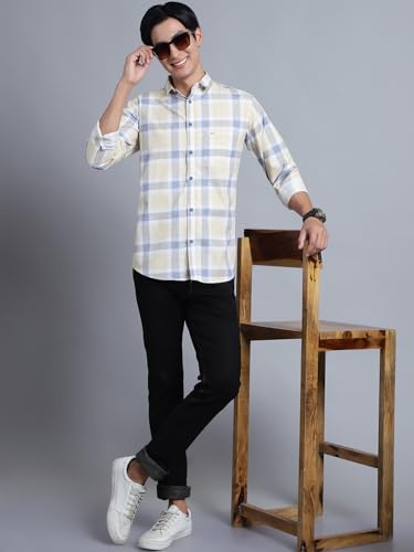 Image of Majestic Man Men Box Checkered Slim Fit Cotton Casual Shirt