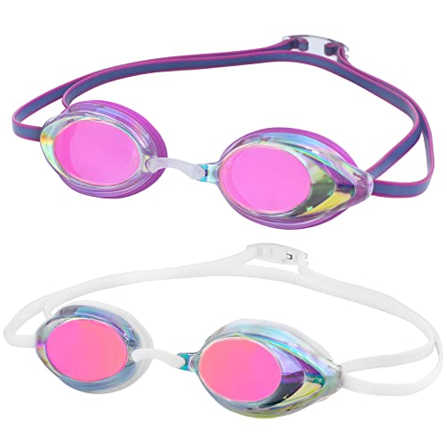Lunettes de natation anti-fuite lot de 2 avec protection UV totale