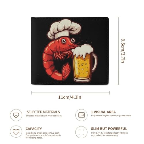 Crawfish Beer Coin Purse PU Leather Bifold Wallet Small Change Purse Pouch Front Pocket Wallets3