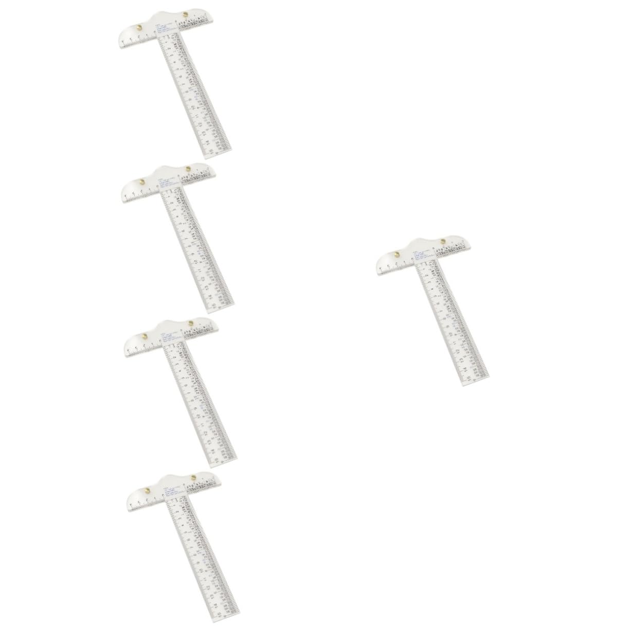 5 Pezzi Righelli A Forma Di T A Squadra, Strumento Di Calibrazione Per Magliette, Righello Da Disegno, Righello A Forma Di T, Trasparente, Da Cucito,